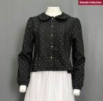 BBIR ATASAN LD 100 PB 51 BKK IMPORT BAHAN SOFT JEANS MOTIF POLKADOT VARIASI RENDA - Gambar 2