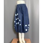 KIBO KULOT LP 70-110 LPAHA 100 PK 78 BKK IMPORT BAHAN SOFT JEANS MOTIF POLKADOT SAKU KANAN KIRI - Gambar 4