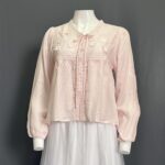 BUSI ATASAN LD 100 PB 57 BKK IMPORT BAHAN KATUN VARIASI BORDIR BUNGA TIMBUL TANPA FURING NERAWANG - Gambar 8