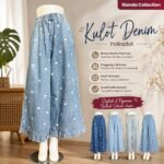 KYOW KULOT LP 66-100 LPAHA 74 PK 90 BKK BAHAN JEANS MOTIF POLKADOT VARIASI REMPEL SAKU KANAN KIRI