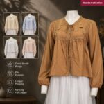 BUSI ATASAN LD 100 PB 57 BKK IMPORT BAHAN KATUN VARIASI BORDIR BUNGA TIMBUL TANPA FURING NERAWANG