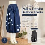KIBO KULOT LP 70-110 LPAHA 100 PK 78 BKK IMPORT BAHAN SOFT JEANS MOTIF POLKADOT SAKU KANAN KIRI
