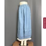 KLUD KULOT LP 64-96 LPAHA 75 PK 98 BKK IMPORT BAHAN JEANS PREMIUM VARIASI BORDIR DAN RUFFLE SAKU KANAN KIRI - Gambar 5