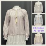 BXLD ATASAN LD 116 PB 60 BKK IMPORT BAHAN KATUN POPLINE VARIASI BORDIR BUNGA TIMBUL DAN TALI
