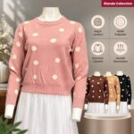 BNAL SWEATER LD 115 PB 55 BKK IMPORT BAHAN KATUN RAJUT MOTIF POLKADOT