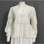 BEPS ATASAN LD 115 PB 60 BKK IMPORT BAHAN KATUN BORDIR VARIASI BORDIR DAN KANCING TANPA FURING NERAWANG - Gambar 3