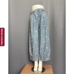 KYOW KULOT LP 66-100 LPAHA 74 PK 90 BKK BAHAN JEANS MOTIF POLKADOT VARIASI REMPEL SAKU KANAN KIRI - Gambar 6