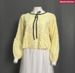 BPAK ATASAN LD 100 PB 51 BKK IMPORT BAHAN KATUN BORDIR KOMBINASI POLKADOT TANPA FURING NERAWANG - Gambar 2