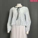 BPAK ATASAN LD 100 PB 51 BKK IMPORT BAHAN KATUN BORDIR KOMBINASI POLKADOT TANPA FURING NERAWANG - Gambar 4