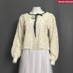BPAK ATASAN LD 100 PB 51 BKK IMPORT BAHAN KATUN BORDIR KOMBINASI POLKADOT TANPA FURING NERAWANG - Gambar 7