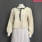 BPAK ATASAN LD 100 PB 51 BKK IMPORT BAHAN KATUN BORDIR KOMBINASI POLKADOT TANPA FURING NERAWANG - Gambar 3