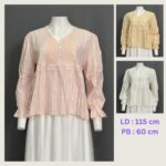 BEPS ATASAN LD 115 PB 60 BKK IMPORT BAHAN KATUN BORDIR VARIASI BORDIR DAN KANCING TANPA FURING NERAWANG